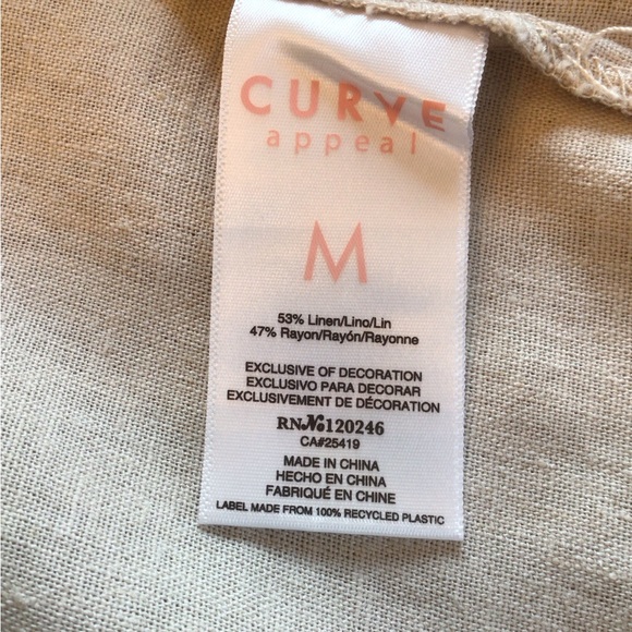 Curve Appeal M linen/ rayon classic button up jacket - Picture 6 of 6